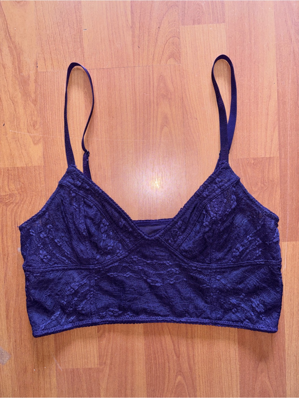Free People Navy Lace Bralette with Thin Straps
